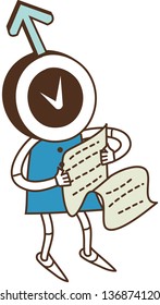 Vector illustration of a smart robot reading