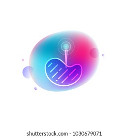 Vector illustration of smart steak thermometer on colorful background.