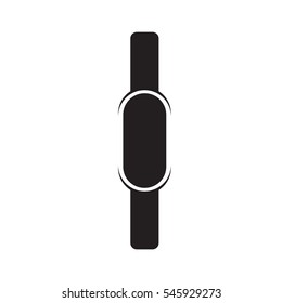 vector illustration of smart watch black flat icon