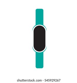 vector illustration of smart watch green flat icon