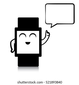 Vector illustration of smart watch icon and message