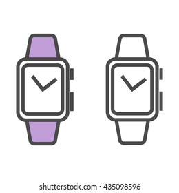 Vector illustration of smart watch isolated on white background