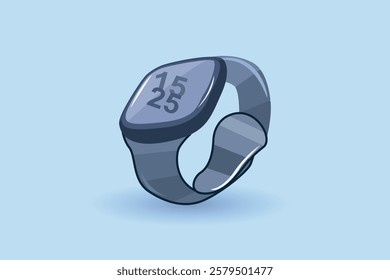 Vector illustration of a smart watch with a modern minimalist design in purple. for technology elements and gadgets