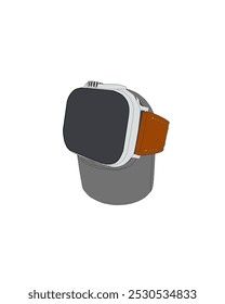 Ilustração de vetor Smart Watch na doca de carregamento. Design vetorial Assista. Assista Moda Vetor Desenho Animado ilustração e ícone para o site, digital e impressão