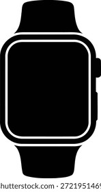 Vektorgrafik einer intelligenten Uhr. Tragbarer Fitness-Tracker und digitale Zeitgerät Silhouette für Technologie und Lifestyle-Designs.