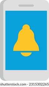 Vector illustration of a smartphone with an alarm. Telephone notifications.