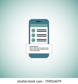 Vector illustration with smartphone app