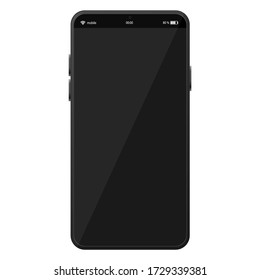 Vector illustration of a smartphone with a black background. Smartphone Template