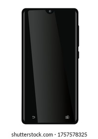 Ilustración vectorial del smartphone con pantalla negra