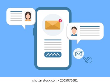 vector illustration of smartphone chat concept