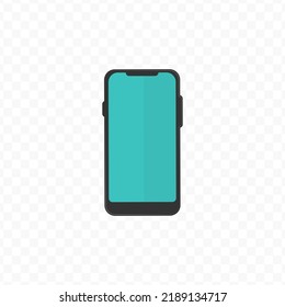 Vektorgrafik von Smartphone. Farbige Vektorgrafik für Website-Design. Einfaches Design auf transparentem Hintergrund (PNG).
