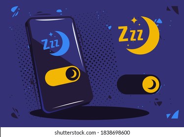 Vector illustration of a smartphone with the device screen sleep mode button