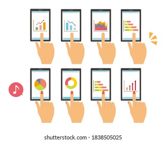 Vektorgrafik eines Smartphones, das eine Grafik auf dem Bildschirm anzeigt.
Touchpanel