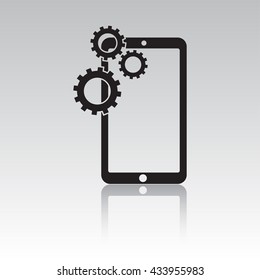 vector illustration smartphone with gears icon