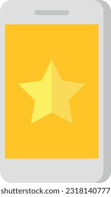 Ilustración vectorial de un smartphone con una estrella dorada. Símbolo favorito.