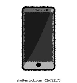 Vector Illustration  of smartphone grey color doodle with shadow tone. EPS8 .