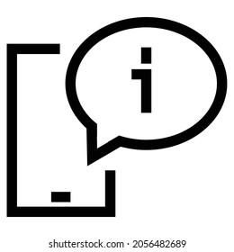 Vector illustration of smartphone guide icon. Monoline drawing style. Black and white color.