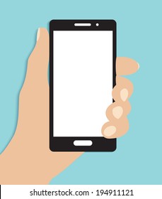 Vector illustration of smartphone in the hand