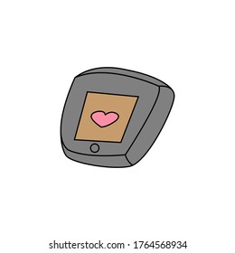 Vector illustration smartphone with heart emoji.Sosial media concept,cartoon,and valentine.