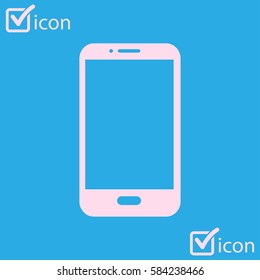 Vector illustration of smartphone icon. Flat design style. 