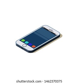 Vector illustration of a smartphone in isometric view.