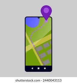 Vector illustration of smartphone navigation