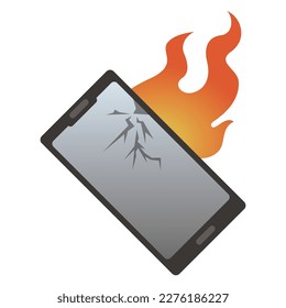Vektorgrafik von Smartphone-on-fire