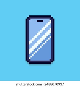 Vector Illustration of smartphone with Pixel Art Design, perfect for game assets themed designs