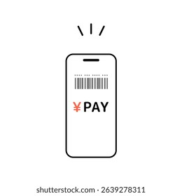 Vector Illustration of Smartphone Screen for Barcode Payment