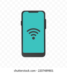 Vector illustration of smartphone signal  icon sign and symbol. colored icons for website design .Simple design on transparent background (PNG).