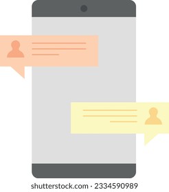 Vector illustration of smartphone with text messages, comments in social networks.