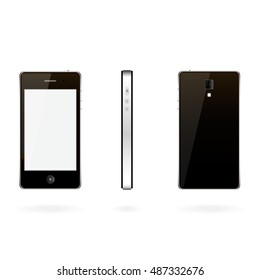Vector illustration smart-phone with three positions.