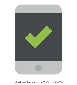 Vektorgrafik von Smartphone mit einem Daumen nach oben. Richtig.