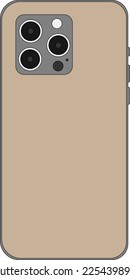 Vector illustration of smartphone with triple cameras. Vector template of iPhone 