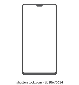 Vector illustration of a smartphone with a white screen.