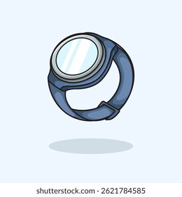Vector illustration of a smartwatch with digital interface representing modern wearable technology and smart gadgets Ideal for tech devices fitness tracking digital lifestyle and innovation themes.