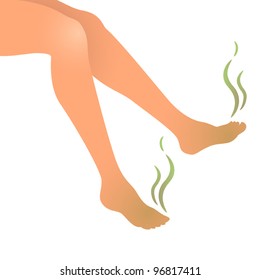 Vector illustration of smelly stinky feet