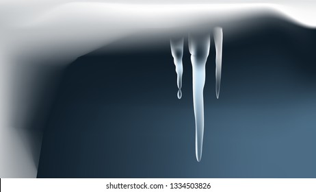 vector illustration of smelting icicles with drop