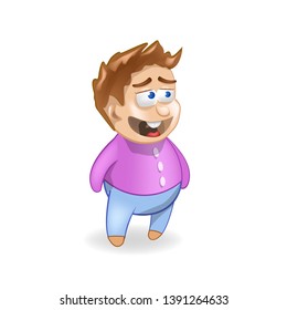 Vector illustration of smile baby. Little boy with good emotions
