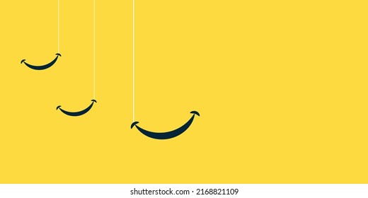 Vector illustration of smile for banners, posters on a landscape background.