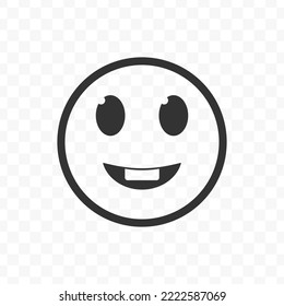 Vector illustration of smile boy emoticons. icon in dark color for website design .Simple design on transparent background (PNG).