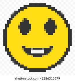 Vector illustration of smile boy emoticons in a pixel art 8 bit video game style. Simple design on transparent background (PNG).