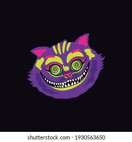 vector illustration smile of a crazy cat