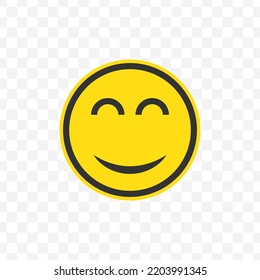 Vector Illustration Of Smile Emoticons. Colored Icons For Website Design .Simple Design On Transparent Background (PNG).