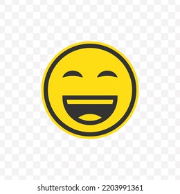 Vector Illustration Of Smile Emoticons. Colored Icons For Website Design .Simple Design On Transparent Background (PNG).