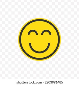 Vector Illustration Of Smile Emoticons. Colored Icons For Website Design .Simple Design On Transparent Background (PNG).