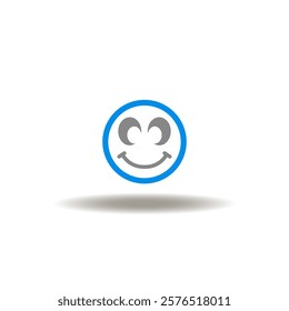 Vector illustration of smile face. Symbol of positive good mood. Icon of social network chat reaction.