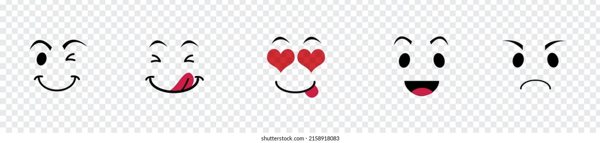 Una ilustración vectorial de los iconos de sonrisa