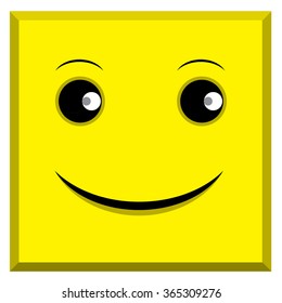 Vector illustration of smile, laugh and sad emoticon face