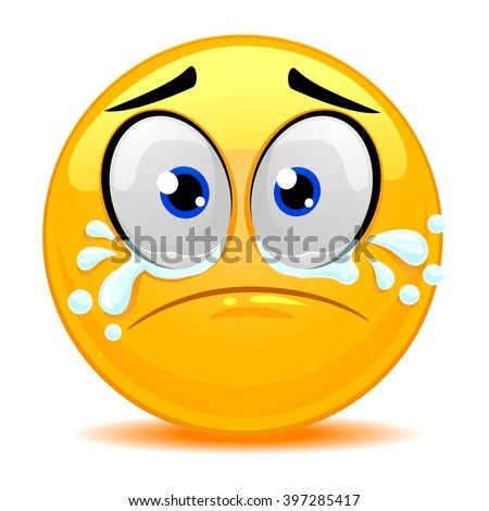 Vector Illustration of Smiley Emoticon Crying Face